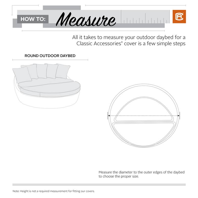 Classic Accessories Veranda Water-Resistant 90 Inch Round Patio Daybed Cover