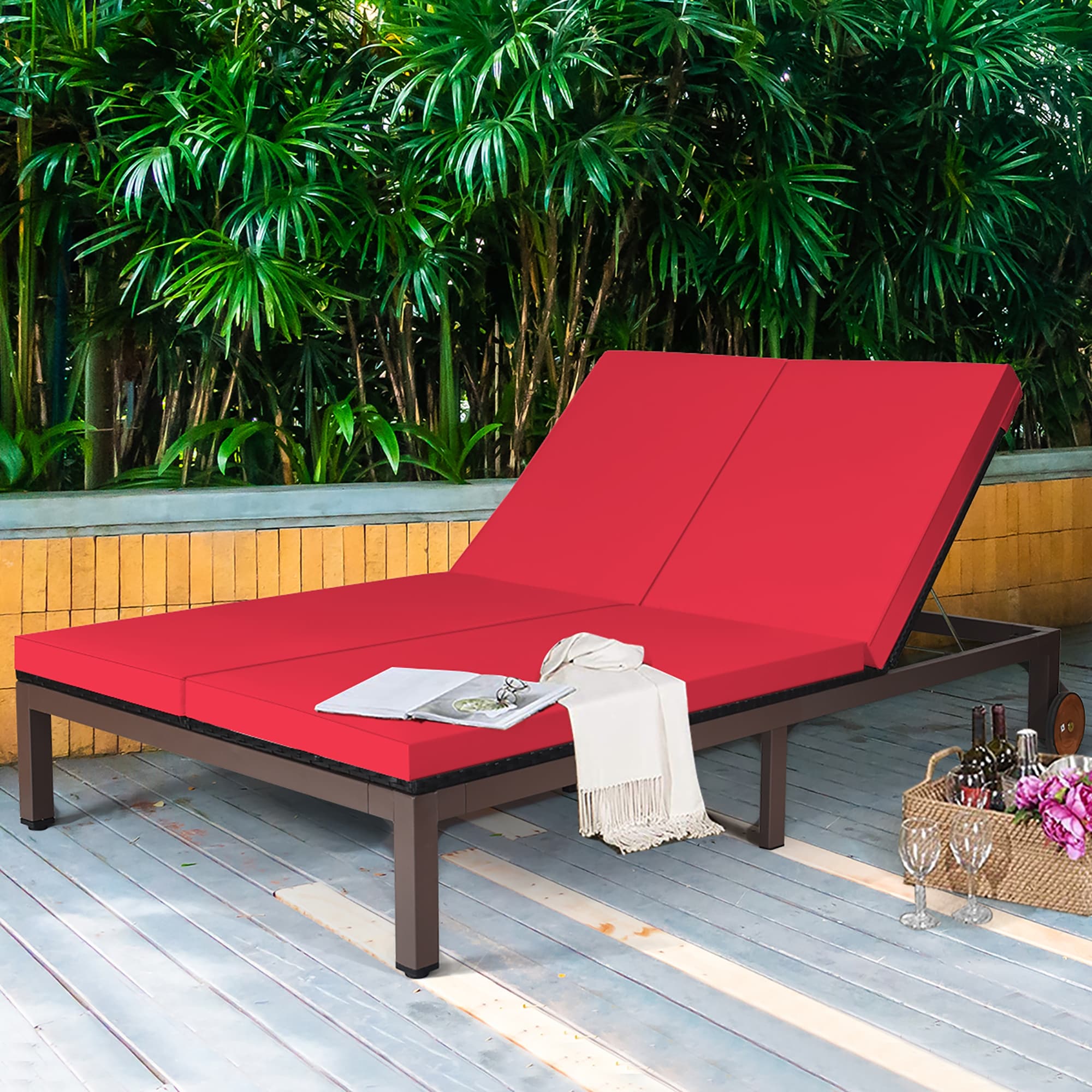 Double Chaise Outdoor Chaise Lounges Bed Bath Beyond