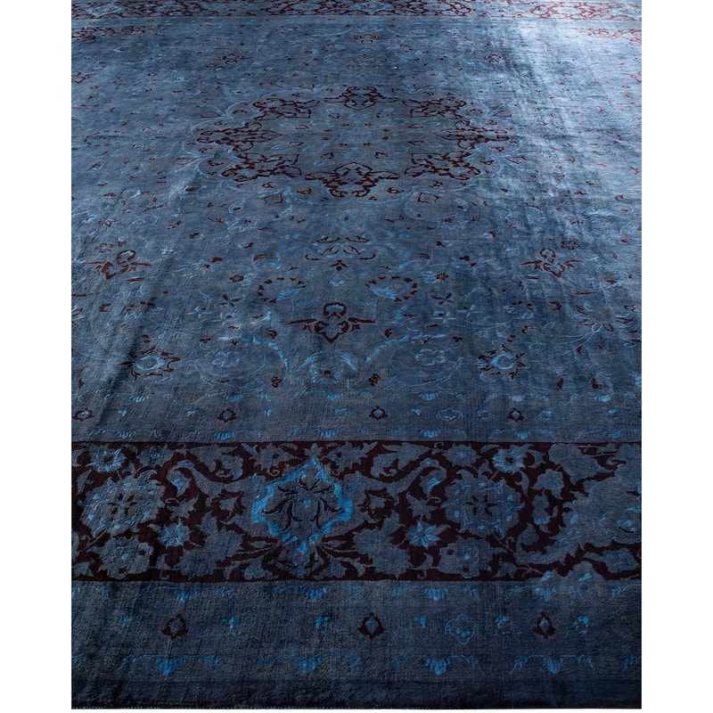 Overdyed, One-of-a-Kind Hand-Knotted Area Rug - Gray - 12' 1" x 17' 10"