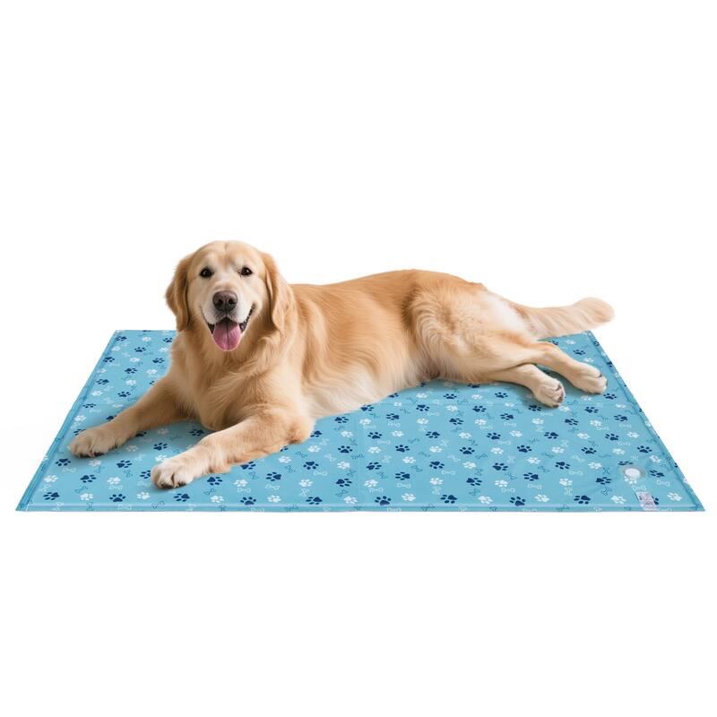 Ownpets Pet Cooling Mat Water-Filled Leak-proof Ice Pad, Durable Oxford Fabric, Lake Blue, Size L/XL/XXL