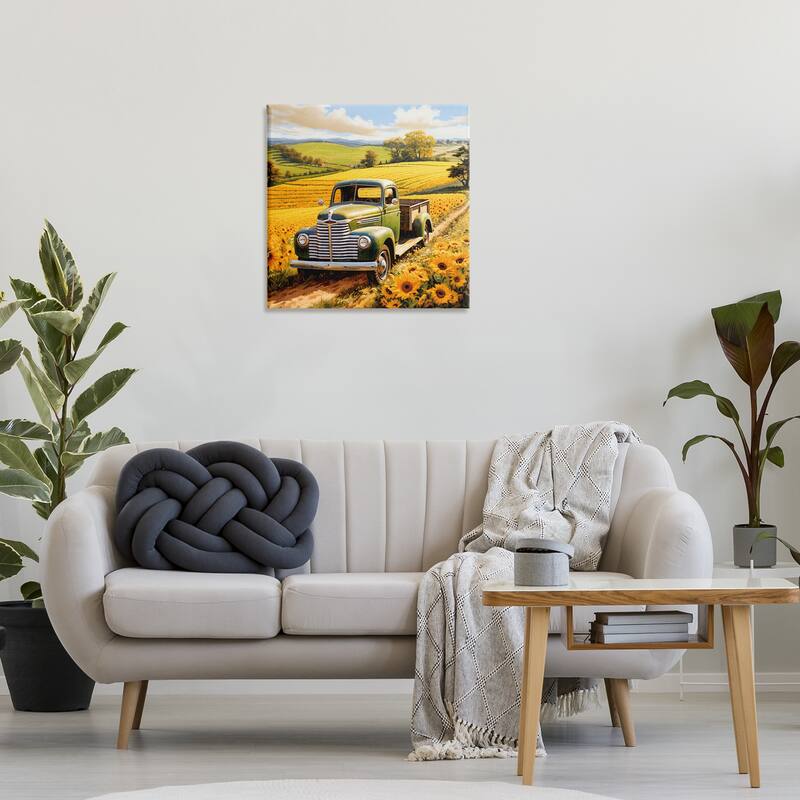 Stupell Truck Through Sunflower Field Canvas Wall Art Design By Heidi Kuntz