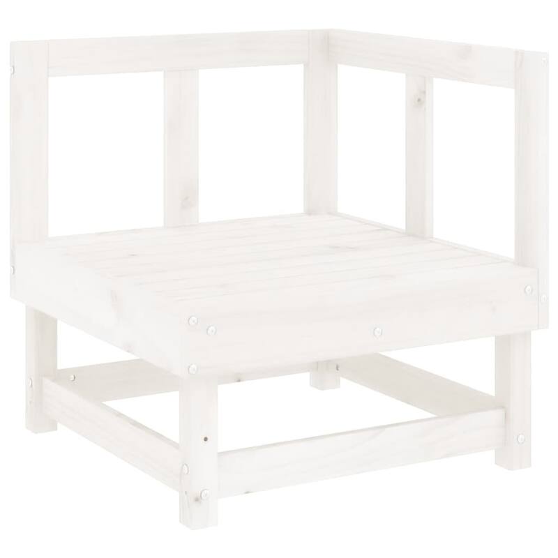 vidaXL Garden Lounge Set White Solid Pine Wood, Large Modular - 24.0 x 24.0 x 24.4