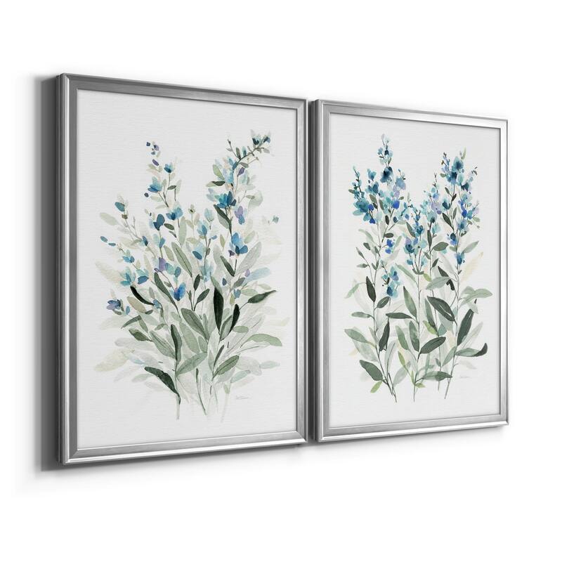Delicate Blue Botanical I Premium Framed Print - Ready to Hang - Multi-Color