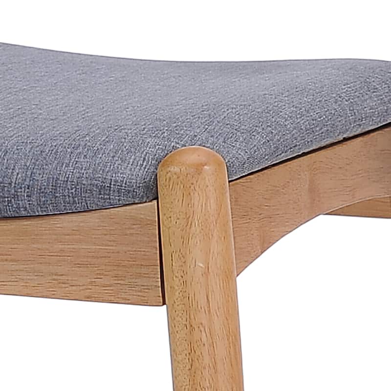 Fabric Upholstered Dining Seats, Rubberwood Frame Dining Chairs, Dining Room Dining Chairs with Rubberwood Legs (Set of 2)