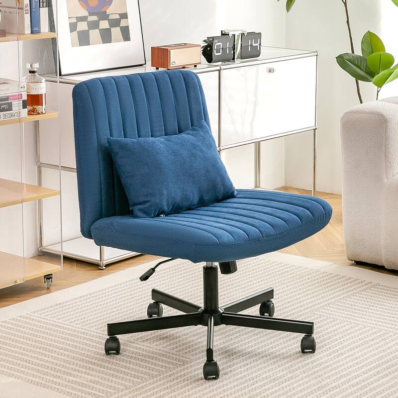 Modern Criss Cross Adjustable Armless Office Chair - Ideal for Home Office, Meditation & Makeup