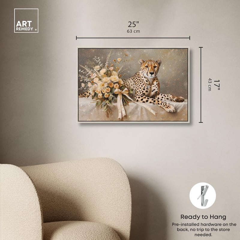 Bouquet Cheetah Canvas by Art Remedy