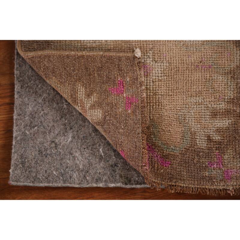 Hand Knotted Oriental 100% Wool Carpet Transitional Tribal Brown Anatolian Area Rug - 2' 8'' X 1' 5''