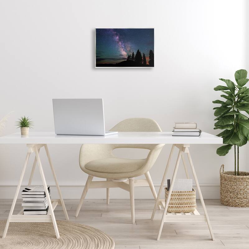 Stupell Silhouetted Forest & Night Sky Wall Plaque Art Design By Royce Bair