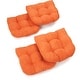 preview thumbnail 6 of 62, 19-inch U-Shaped Microsuede Chair Cushion (Set of 1, 2, or 4) Set of 4 - Tangerine Dream