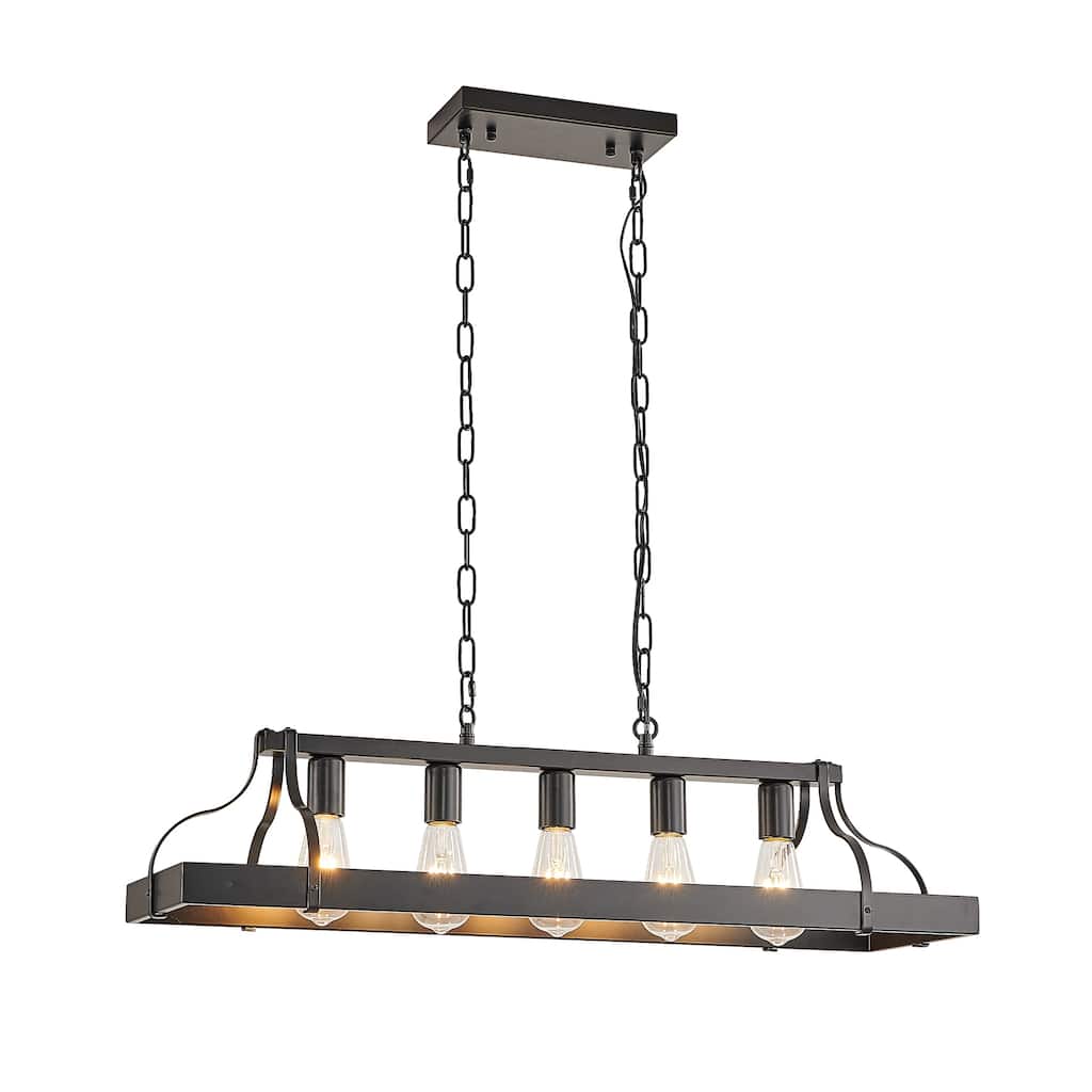 34" Industrial Linear Chandelier