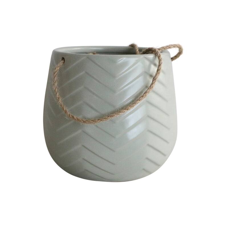 Sagebrook Home Neutral Textured Ceramic Hanging Planter