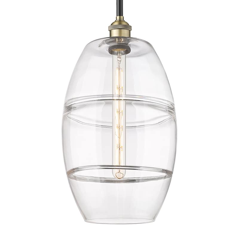 Innovations Lighting 616-1S 18 10 Vaz Pendant Vaz 10" Wide Mini - Black Antique Brass / Clear