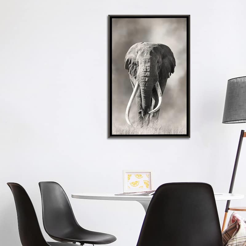 iCanvas "Giant Tusk Bull Elephant Emerges From The Dust Amboseli National Park" by Jane Rix Framed
