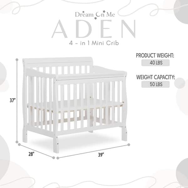 Dream On Me Aden Convertible 4-in-1 Mini Crib