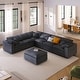 preview thumbnail 20 of 33, Oversized Modular Sectional Sofa with Ottoman,L Shaped Corner Sofa - 130" x 101" x 23.6"