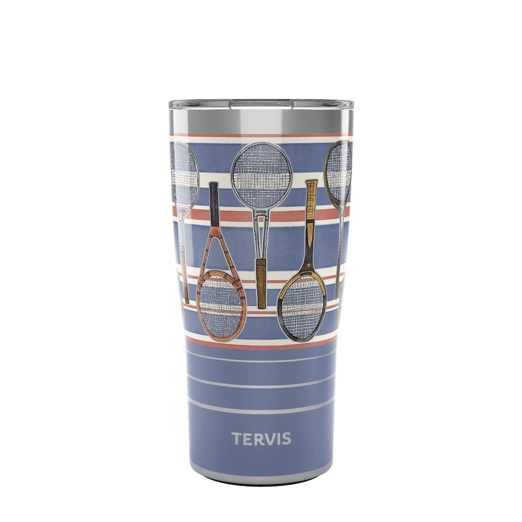 Tervis Traveler Tennis Serving Stripes Triple Walled Insulated Travel Tumbler, Stainless Steel