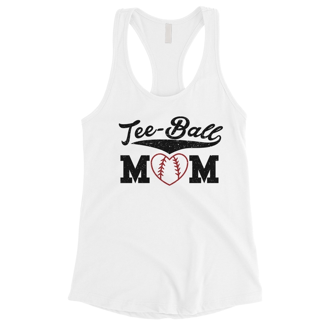 TeeBall Mom Womens White Tank Top For Baseball Moms Sleeveless Top