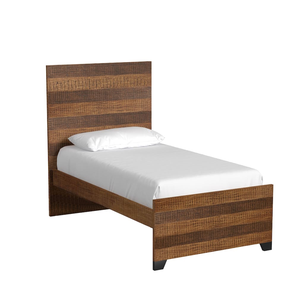 Wood Complete Twin Bed, Brushed Wheat