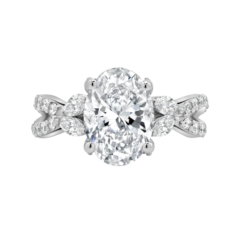Auriya 14k Gold 6 1/2ctw Oval Lab grown Nature's Inspired Diamond Engagement Ring (E-F VS)