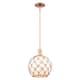 Option White Glass with Brown Rope / Antique Copper