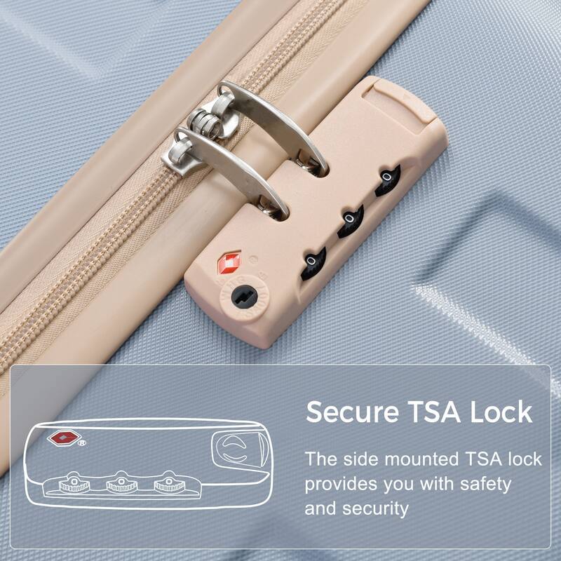 Luggage Sets ABS Hardshell 3pcs Hardside Lightweight Durable Suitcase sets Spinner Wheels Suitcase with TSA Lock 20''24''28''