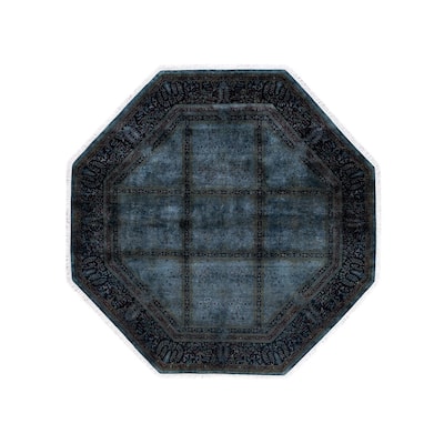 Fine Vibrance One-of-a-Kind Hand-Knotted Area Rug - Gray, 6' 1" x 6' 1" - 6' 1" x 6' 1"