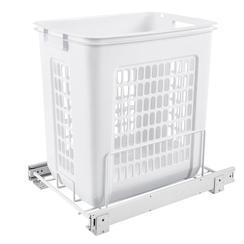 Rev-A-Shelf 20'' Pullout Wire Basket Clothes Hamper, Chrome, HRV-1520 S CR - 1 Pack - White