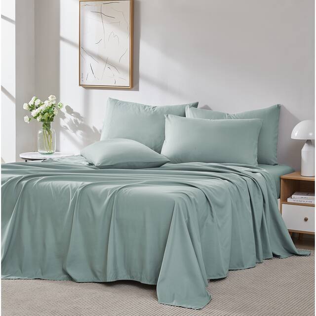 Vilano Series Extra Deep Pocket 6-piece Bed Sheet Set - Full - Steel Blue