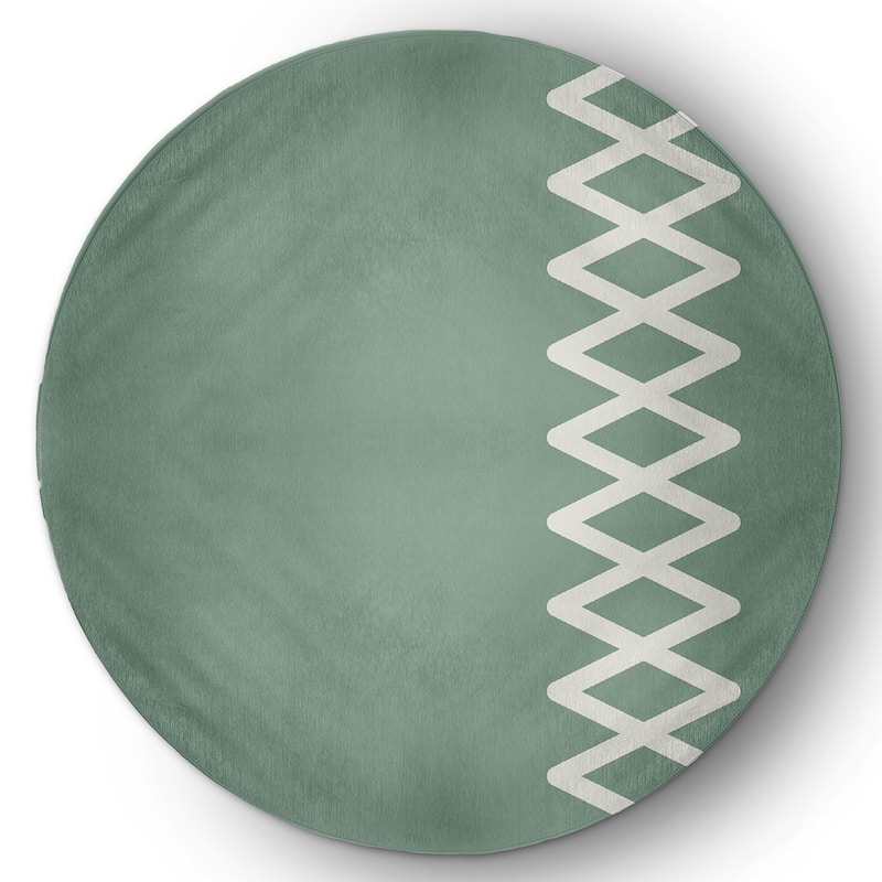 Zipper Stripe Indoor/Outdoor Rug - Sage - 5' Round