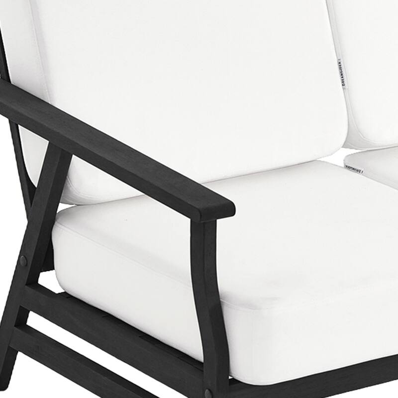 Casual Wood Cushioned 5-Piece Outdoor Patio Conversation Set