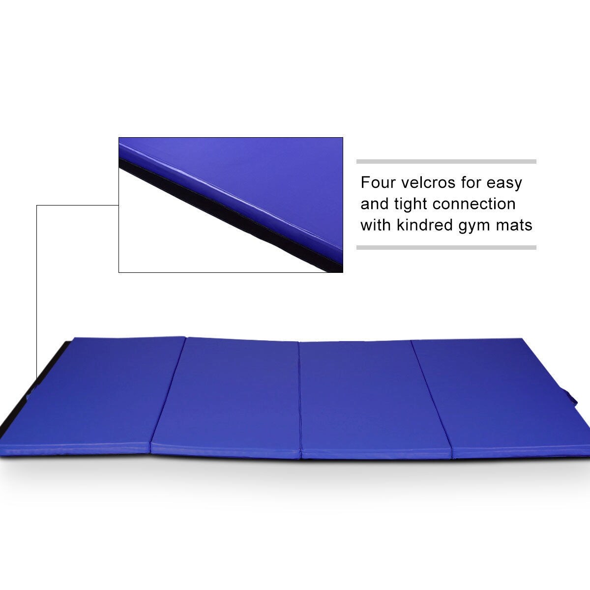 Shop Costway Blue 4 X10 X2 Gymnastics Mat Thick Folding Panel