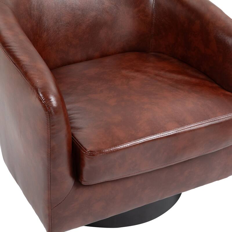Round Barrel Armchair 360-Degree Swivel Accent Chairs