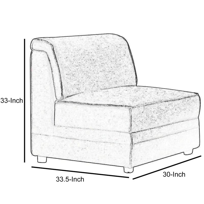 Bois Armless Chair (Reversible), Gray Velvet