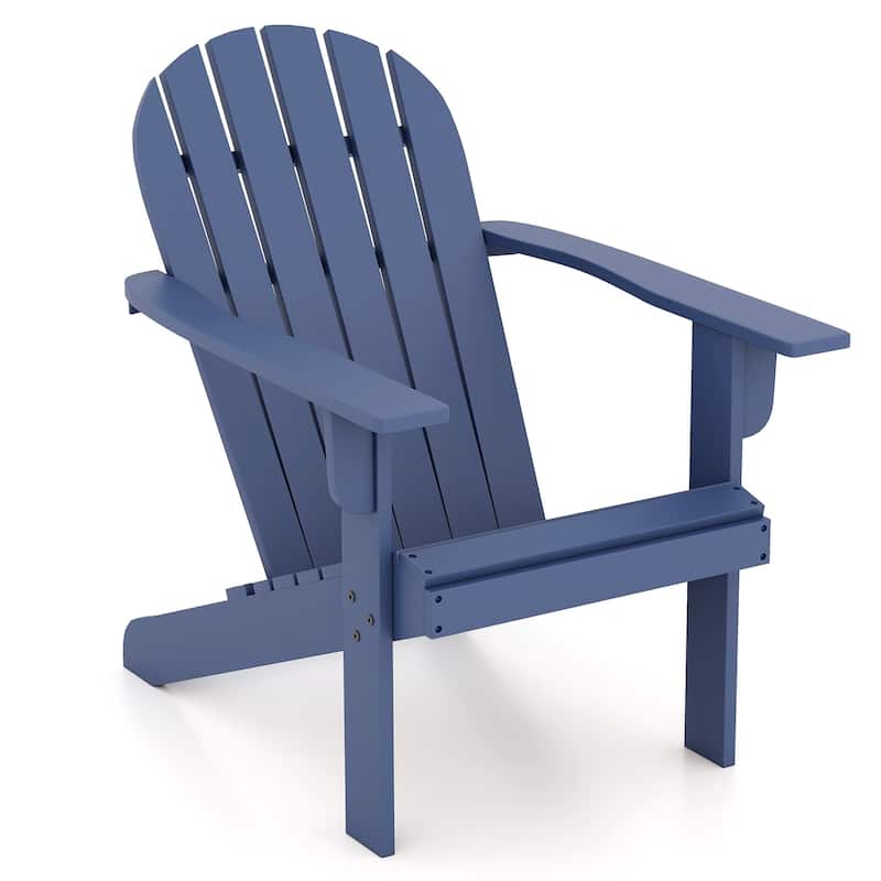 Gymax 2PCS Patio Adirondack Chair w/ Inclined Seat High Backrest &