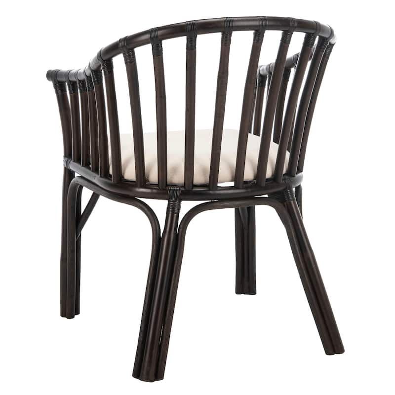 SAFAVIEH Besmira Black/ White Cushion Arm Chair - 24" x 23" x 31.5" - 24"Wx23"Dx32"H