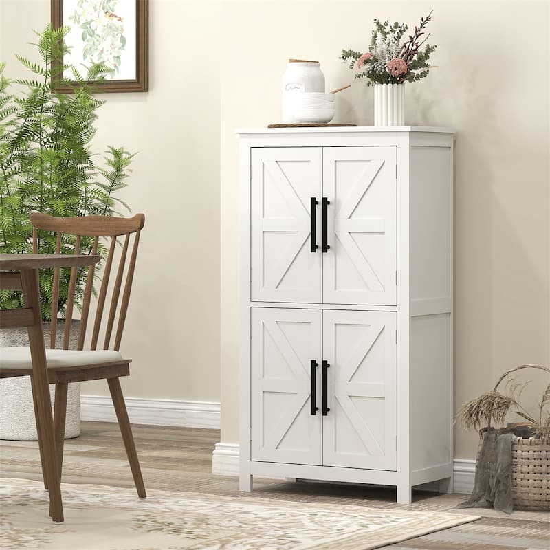 MDF Bathroom Cabinet with Four-Tier Shelves and Adjustable Storage and Protective Foot Pads - 23.6" L x 11.8" W x 43.3" H