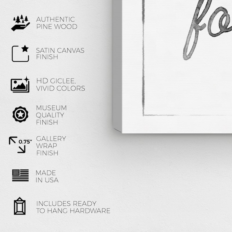 Wynwood Studio Canvas Typography and Quotes Family Forever White and Pastel Black Modern & Contemporary Wall Art Canvas Print