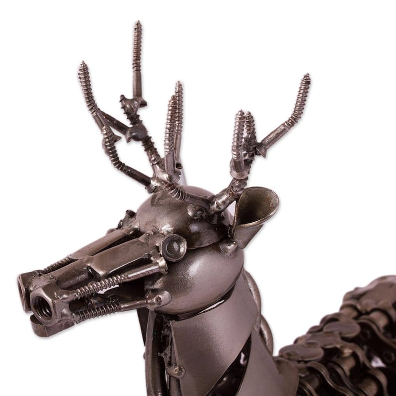 Novica Handmade Mechanical Deer Recycled Auto Part Sculpture