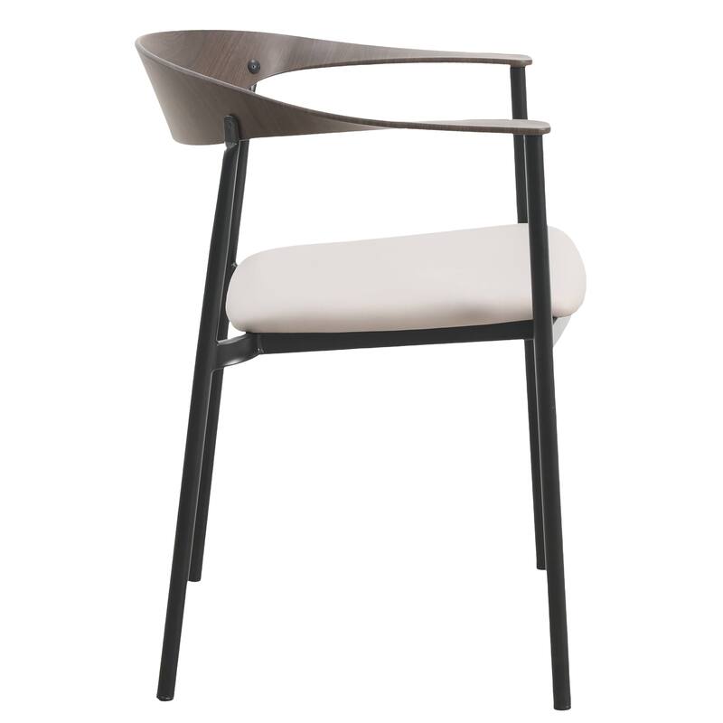 Leather Dining Chair with Stainless Steel Frame Set of 2 Kora Series