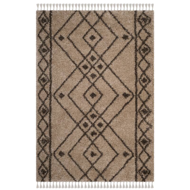 SAFAVIEH Moroccan Fringe Shag Ingeborg 2-inch Thick Rug
