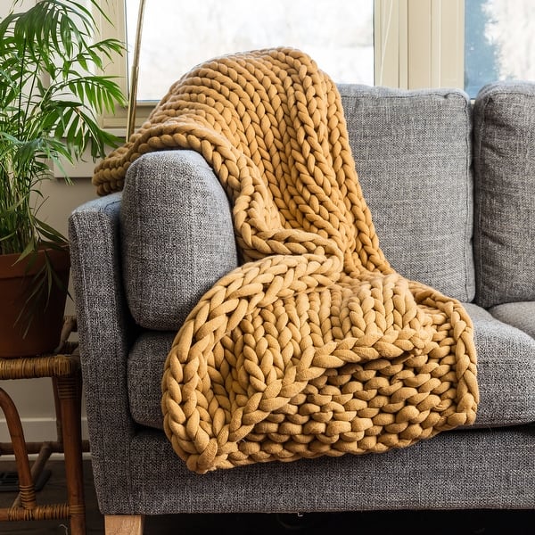 Donna Sharp Chunky Knit Throw - Camel