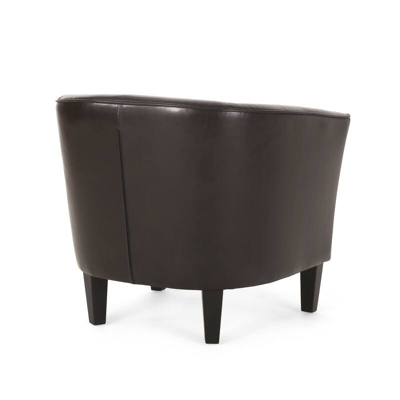 Brown Modern 28.75" PU Upholstered Club Chair with Birch Wood Legs for Living Room