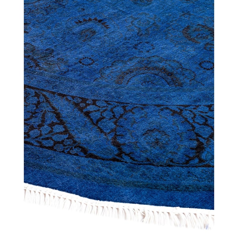 Fine Vibrance, One-of-a-Kind Hand-Knotted Area Rug - Purple, 6' 1" x 6' 1" - 6' 1" x 6' 1"