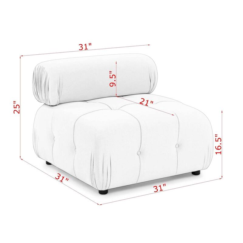 Modular L Shaped Sectional Sofa, Button Tufted Designed with Ottoman