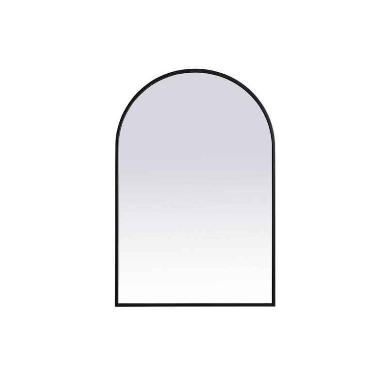 Indigo Home Metal Frame Arch Mirror 24x36 Inch - Black
