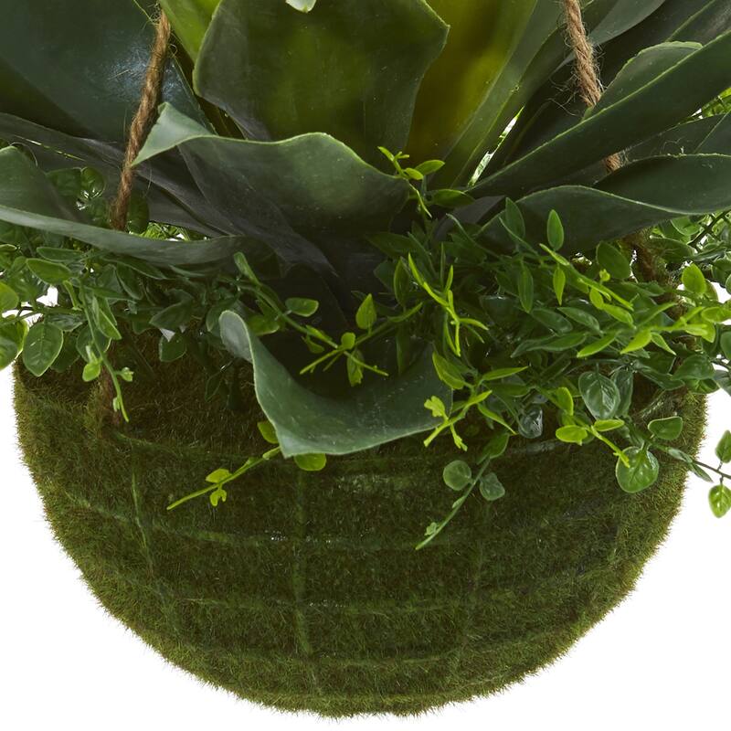 Artificial Hanging Plant Indoor Outdoor - Island Interiors Maiden Hair - Decorative Greenery Basket - Green