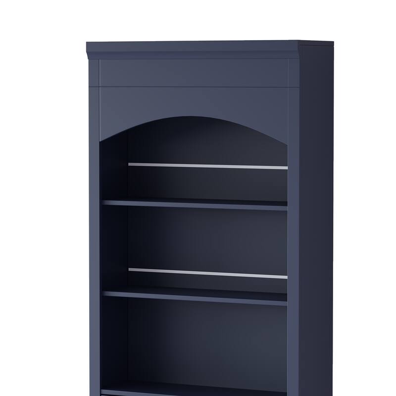 Roomfitters 83.7" Tall Kitchen Pantry with Faux Marble Top, 5 storage unitss and Adjustable Shelf, Freestanding Cabinet
