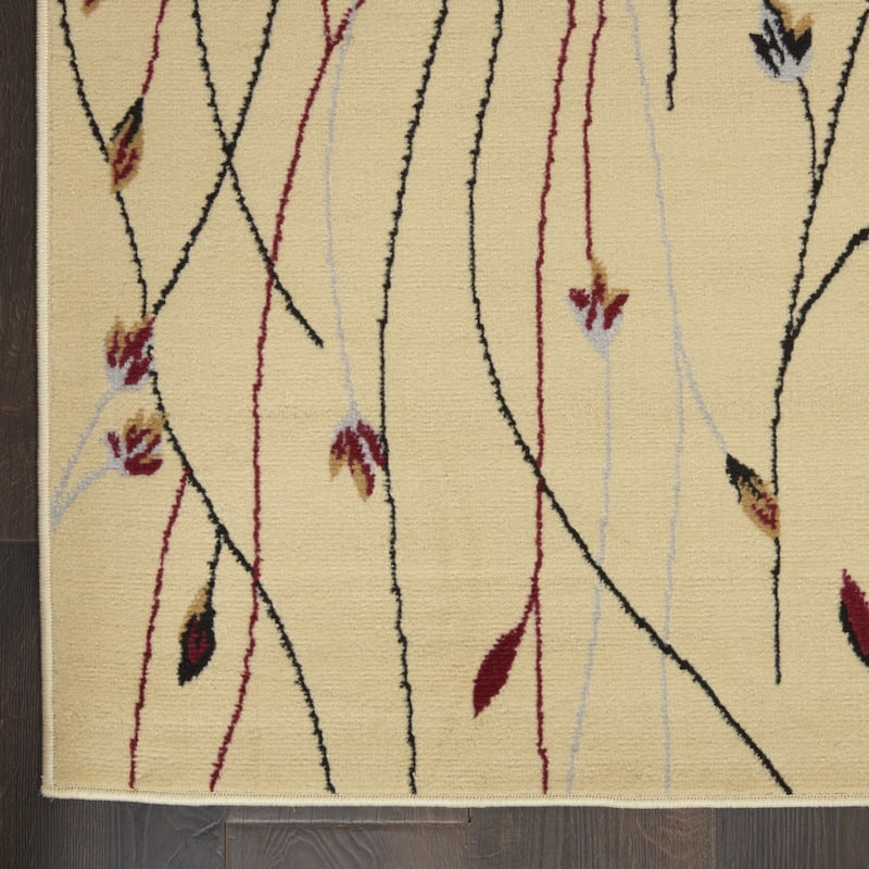 Lipem Power Loomed Floral Traditional Area Rug By HomeRoots - 118' X '94' X '0.5