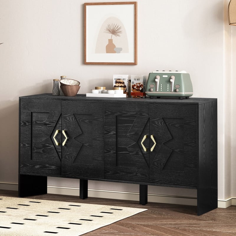 60" Mid Century Modern Sideboard Buffet Cabinet with Storage for Stylish Home Organization