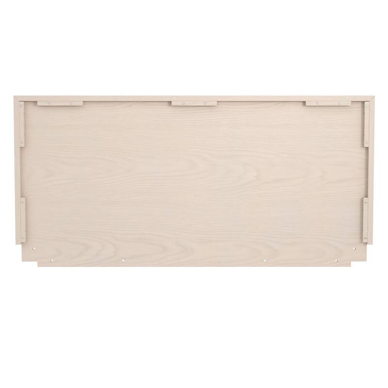 Roomfitters Upholstered Wood Headboard with Canvas Fabric Panel, Modern Minimalist